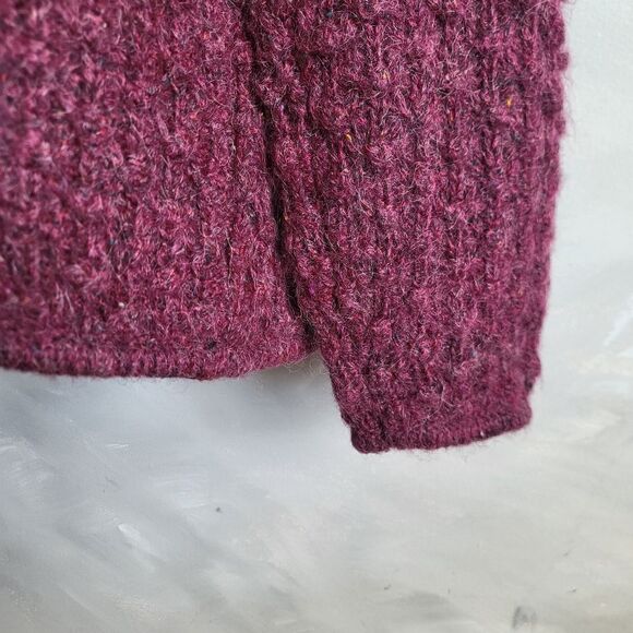 Harrington Square Plum Wool Blend Chunky Knit Open Cardigan Size M - Picture 4 of 10